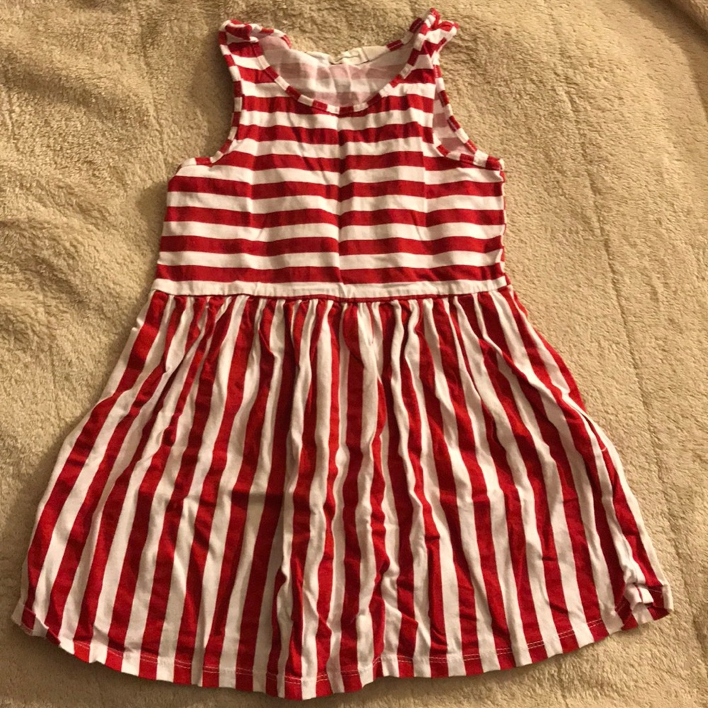 Red and white stripes dress